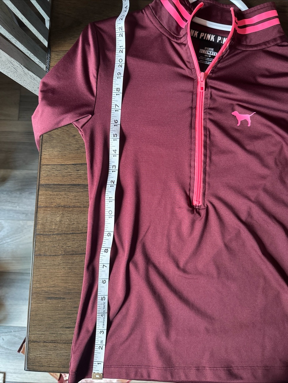 PINK Victoria's Secret by Victoria's Secret Women’s Maroon Half-Zip Long sleeve - Picture 5 of 6